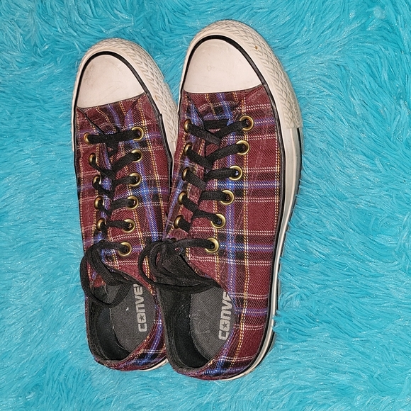 Converse Plaid Women's Size 7 Sneakers - Picture 2 of 8